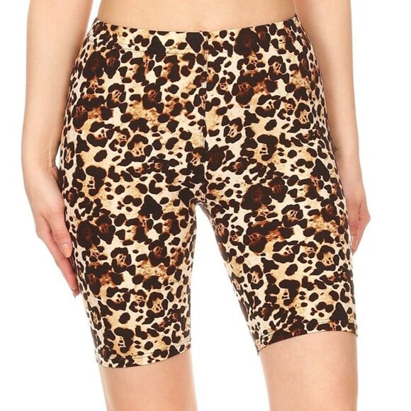 Bermuda Soft Leggings Shorts - Leopard Print - Picture 1 of 3